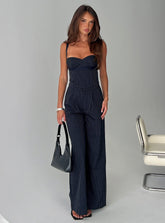 Briana Set Navy Pinstripe Petite