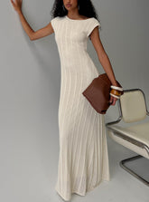 Break My Soul Knit One Shoulder Maxi Dress Beige
