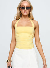 By The Beach Halter Bodysuit Yellow